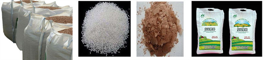 raw materials and packaged pellets